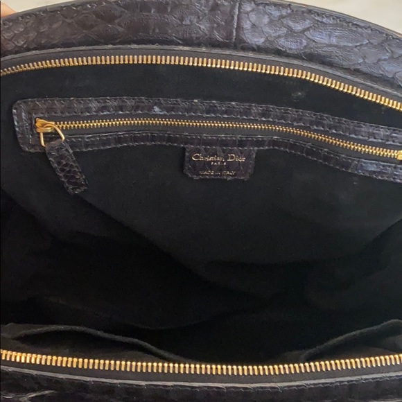 Dior Detective Python Skin Leather and Canvas Tote - Picture 5 of 8